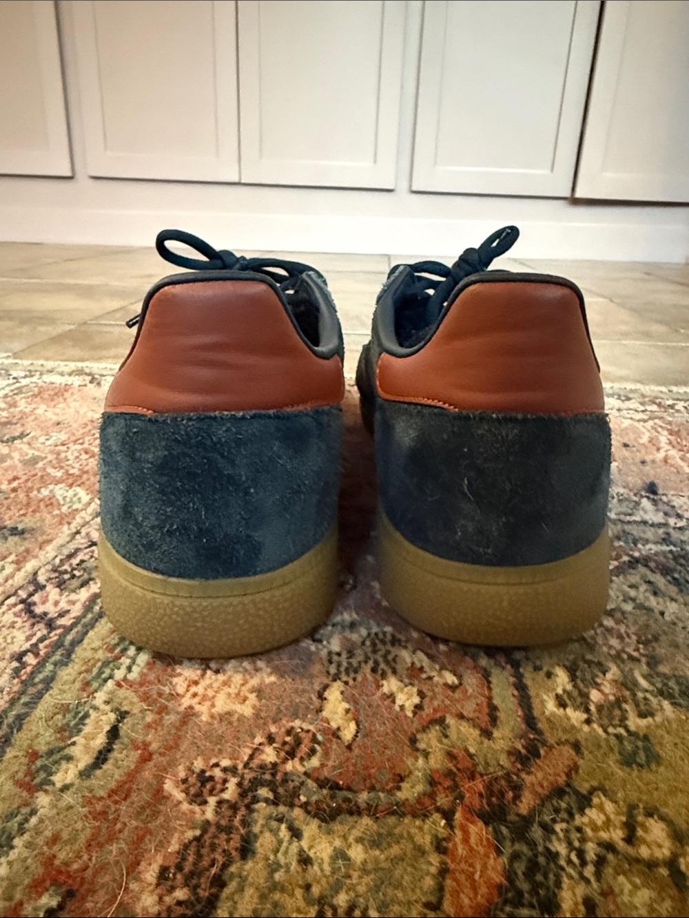 Men's Adidas Spezial Suede Sneakers in Navy with Red Stripes (12) - Picture 3 of 11